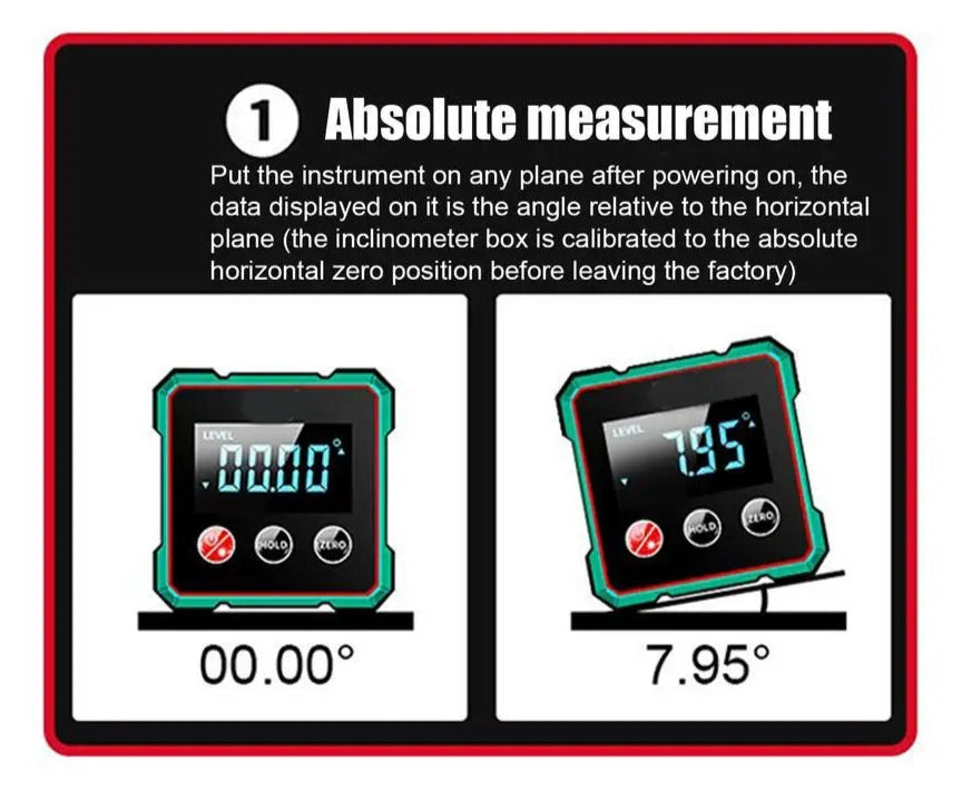 2-in-1 Digital Inclinometer & Level
